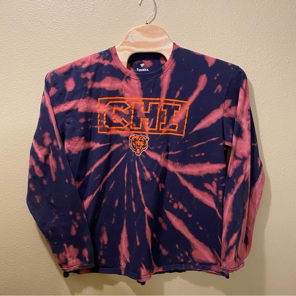 Fanatics Other - Men’s 2XL NFL Chicago Bears Upcycled Bleached Tie Dye Long Sleeve Shirt